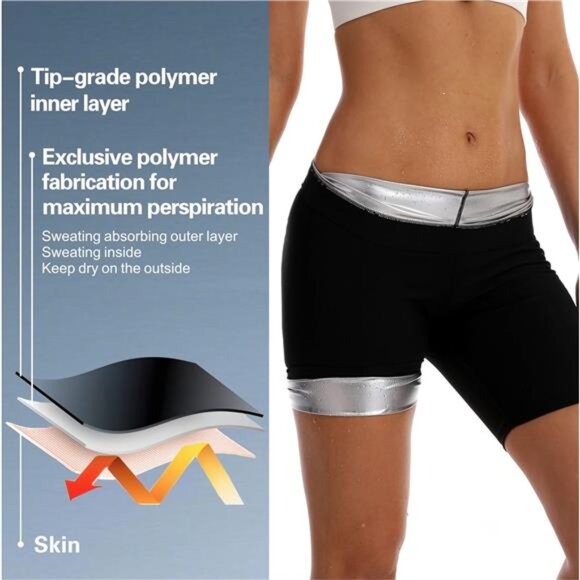 Sauna Shorts High Waist Corset Sweat Enhancing Thermo Shorts for Weight Loss - Picture 4 of 8